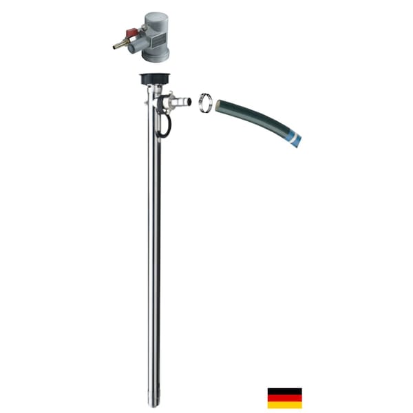 Flux Drum Pump, Stainless Steel, 47" Long, Air Operated Motor, 470W Power, 9 ft UHMWPE Hose 24-ZORO0156 - main